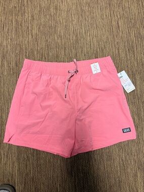 Saxx Coral Pink Swim Trunks
